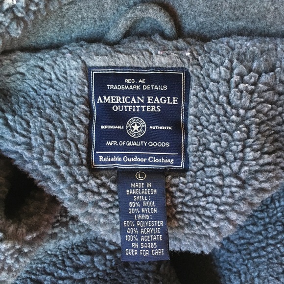 American Eagle 🦅 Gray wool pea coat jacket Large - Picture 7 of 7